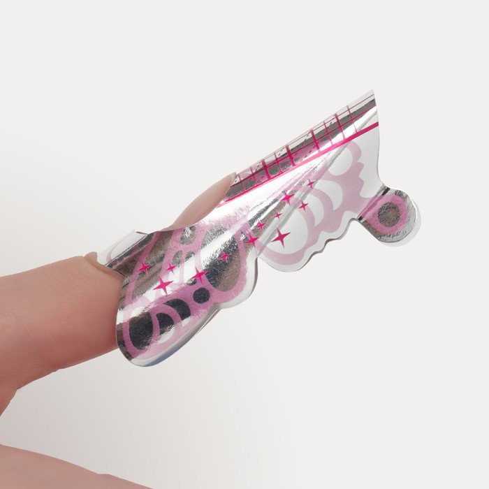 Формы для наращивания ногтей «Butterfly», 10 шт, цвет фиолетовый/серебристый 16640