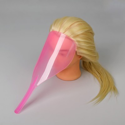 Экран для защиты лица, с ручкой, 31.5×13.5 см, розовый