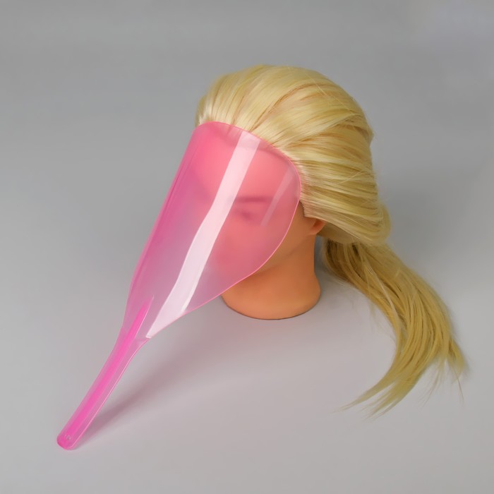 Экран для защиты лица, с ручкой, 31,5 × 13,5 см, цвет розовый - Фото 1