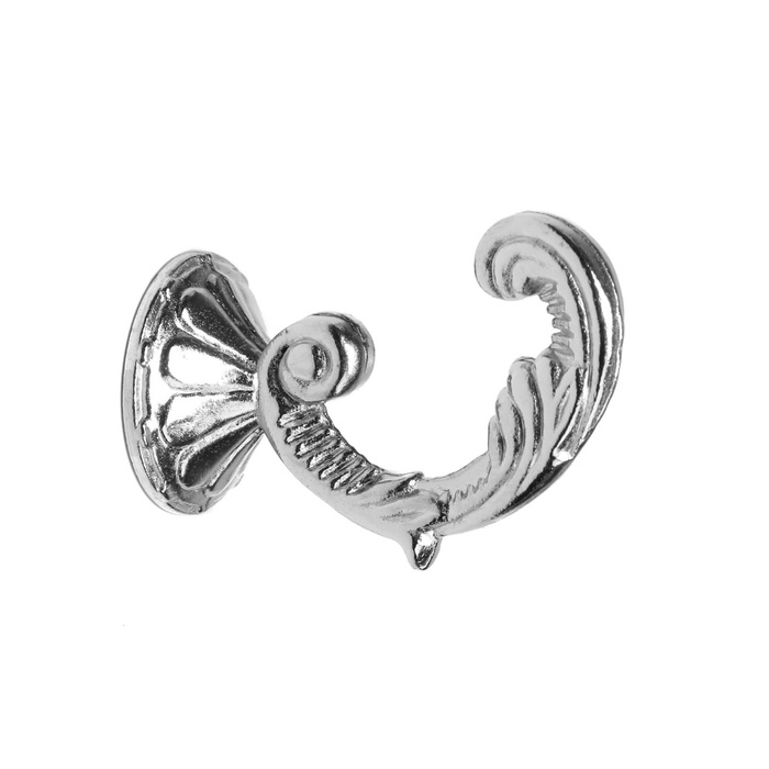 Держатель для штор KS002, однорожковый, цвет хром, набор 2 шт.