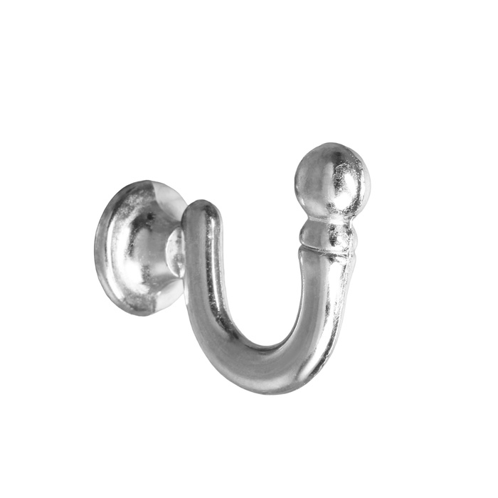 Крючок для штор KS003, однорожковый, цвет хром - фото 18518698