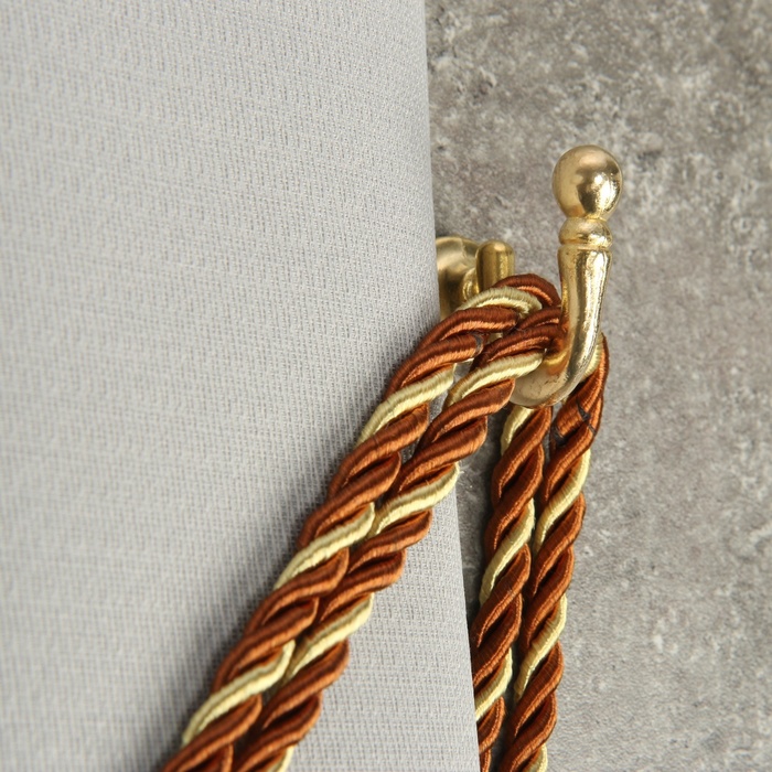 Крючок для штор KS003, однорожковый, цвет золото - фото 18518704