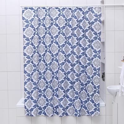 Штора для ванной комнаты «Доляна. Венеция», 180×180 см, полиэстер, сине-серая
