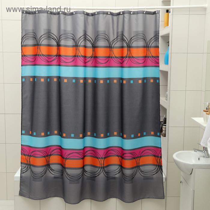 Штора для ванны Доляна «Абстракция», 180×180 см, полиэстер - Фото 1