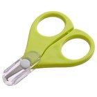 Ножницы детские безопасные, маникюрные, с чехлом, от 0 мес., цвет зелёный - Фото 2
