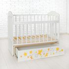 Детская кроватка «Сладкие сны» на маятнике, с ящиком, цвет белый - Фото 2