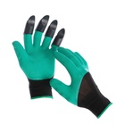Перчатки садовые, нейлоновые «Землеройки», с латексной пропиткой, с когтями, зелёные, Greengo - Фото 6