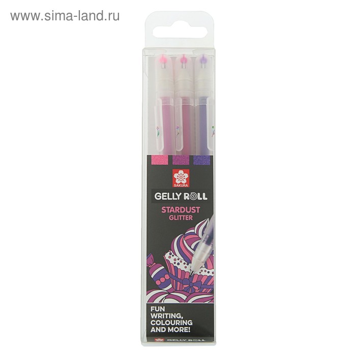 Ручка гелевая для декоративных работ набор 3 цвета Sakura Gelly Roll Stardust 0.8 мм "Конфеты" - Фото 1