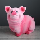 Копилка "Свинка Нюся", флок, розовый цвет, 24 см - Фото 2
