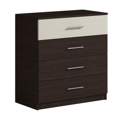 Комод для спальни «Светлана», 4 ящика, 800×440×835 мм, цвет венге/дуб молочный