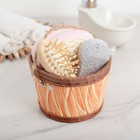 Набор банный, 3 предмета: расчёска, пемза, мочалка, цвет МИКС - Фото 1