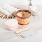 Набор банный, 3 предмета: расчёска, пемза, мочалка, цвет МИКС - Фото 2