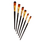 Набор кистей для рисования, нейлон, 15 штук: № 1, 2, 3, 4, 5, 6, 7, 8, 9, 10, 11, 12, 13, 14, 15, Calligrata, круглые, плоские, в пенале на молнии, международный размер - Фото 23