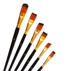 Набор кистей для рисования, нейлон, 15 штук: № 1, 2, 3, 4, 5, 6, 7, 8, 9, 10, 11, 12, 13, 14, 15, Calligrata, круглые, плоские, в пенале на молнии, международный размер - Фото 24