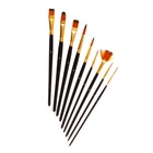 Набор кистей для рисования, нейлон, 15 штук: № 1, 2, 3, 4, 5, 6, 7, 8, 9, 10, 11, 12, 13, 14, 15, Calligrata, круглые, плоские, в пенале на молнии, международный размер - Фото 25