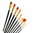 Набор кистей для рисования, нейлон, 15 штук: № 1, 2, 3, 4, 5, 6, 7, 8, 9, 10, 11, 12, 13, 14, 15, Calligrata, круглые, плоские, в пенале на молнии, международный размер - Фото 26