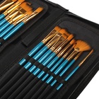 Набор кистей для рисования, нейлон, 15 штук: № 1, 2, 3, 4, 5, 6, 7, 8, 9, 10, 11, 12, 13, 14, 15, Calligrata, круглые, плоские, в пенале на молнии, международный размер - Фото 8