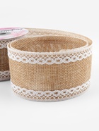 Лента текстильная «Кружево», 50 мм, 4.5 ± 0.5 м, цвет бежевый - Фото 3