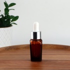 Бутылочка стеклянная для хранения с пипеткой, 10 мл, коричневая, белая - Фото 2