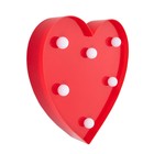 Ночник пластик от батареек 2АА "Красное сердце" 16х16х2,8 см RISALUX - Фото 5