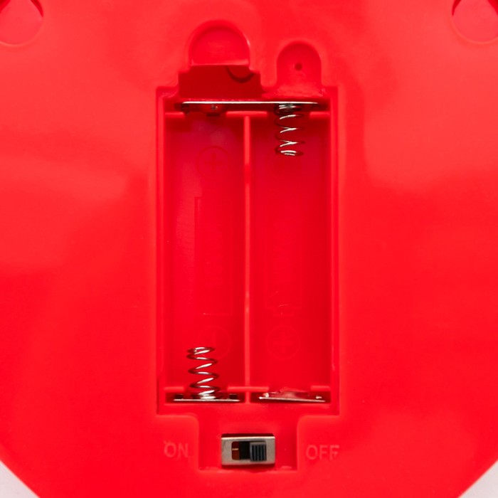 Ночник пластик от батареек 2АА "Красное сердце" 16х16х2,8 см RISALUX - фото 1896652009