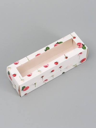 Коробка для макарун, кондитерская упаковка «Жизнь прекрасна», 5.5×18×5.5 см