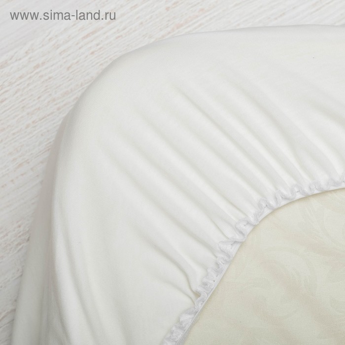 Простынь в овальную кроватку, размер 130 х 75 см, цвет молочный - Фото 1