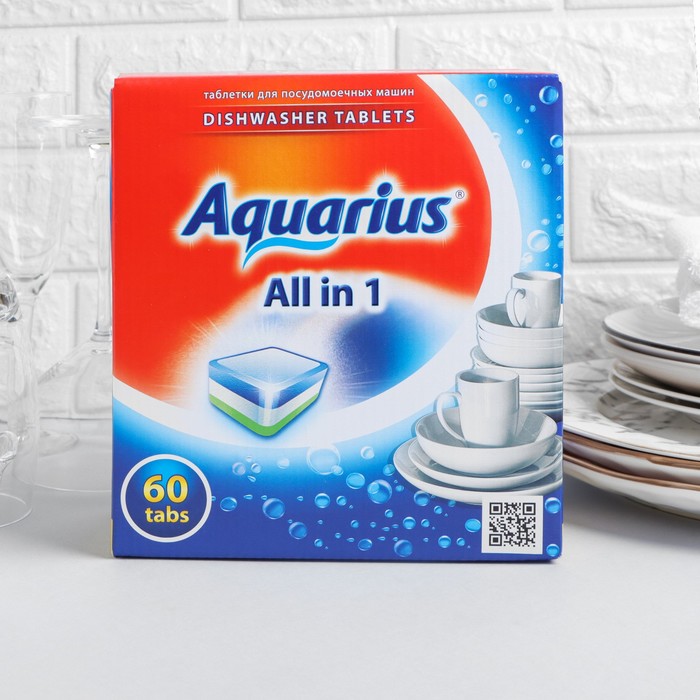 Таблетки для посудомоечных машин Aquarius All in 1, 60 шт - Фото 1