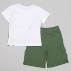 Комплект: футболка, шорты для мальчика, рост 110 (60) см, цвет белый, серо-зелёный - Фото 2