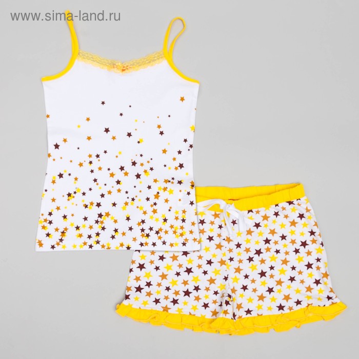 Пижама для девочки, рост 164 (80) см, цвет бело-жёлтый - Фото 1