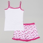 Пижама для девочки, рост 158 (80) см, цвет белый, тёмно-розовый - Фото 2