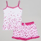 Пижама для девочки, рост 152 (80) см, цвет белый, тёмно-розовый - Фото 1