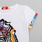 Комплект для девочки: футболка и бриджи, рост 116 (60) см, цвет белый, принт зебра - Фото 4