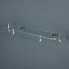 Полка для ванной комнаты, 40×12×6 см, нержавеющая сталь, стекло - фото 8678833