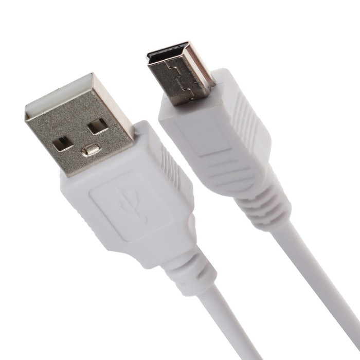Кабель Luazon, miniUSB - USB, 1 А, 0.5 м, только для зарядки, белый - фото 1899602823