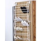 Обувница надверная, 8 ярусов (на 24 пары обуви), 50×20×124 см, цвет белый - Фото 2