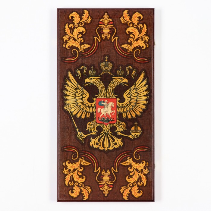 Нарды деревянные большие, с шашками "Герб России", настольная игра, 60 х 60 см - Фото 1