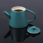 Набор чайный керамический «Восход», 7 предметов: чайник 200 мл, пиала 80 мл, цвет зелено-голубой УЦЕНКА - Фото 3