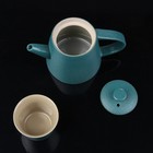 Набор чайный керамический «Восход», 7 предметов: чайник 200 мл, пиала 80 мл, цвет зелено-голубой УЦЕНКА - Фото 4