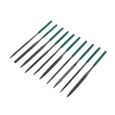 Набор надфилей ТУНДРА, обрезиненные рукоятки, 80 х 160 х 4 мм, 10 шт.