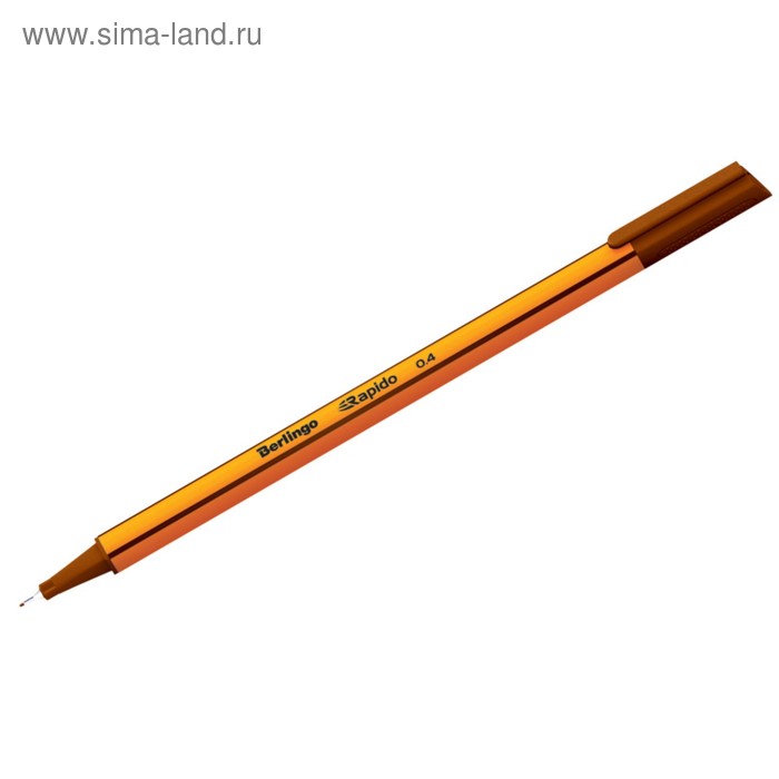 Ручка капиллярная Berlingo Rapido, 0,4 мм, трёхгранная, стержень коричневый - Фото 1