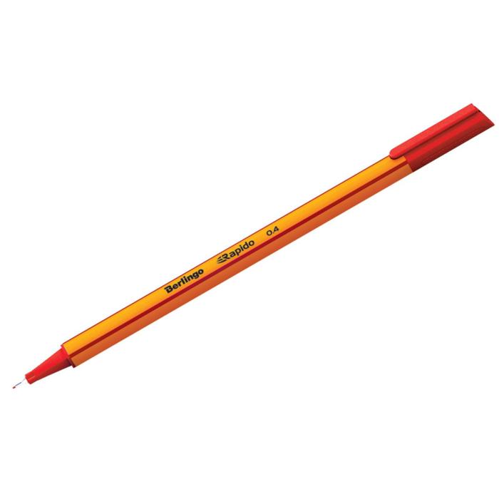 Ручка капиллярная Berlingo Rapido, 0,4 мм, трёхгранная, стержень красный - Фото 1