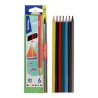 Карандаши цветные 6 цветов Berlingo "Корабли" + чернографитный карандаш - фото 8679008