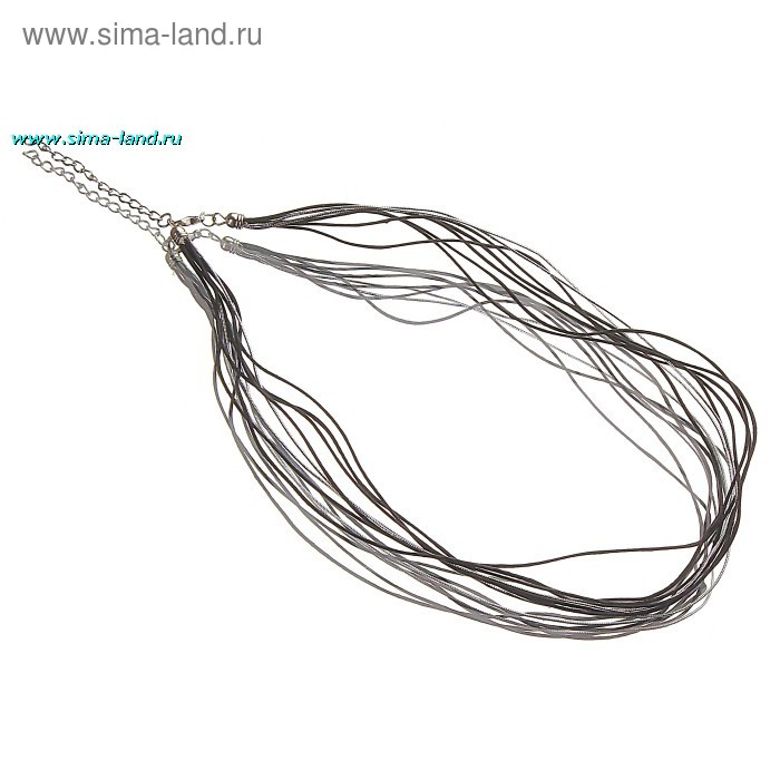 Шнурок из 8 нитей, с удлинением, цвет черный - Фото 1