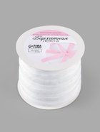 Лента бархатная, 10 мм, 18±1 м, белая №01 - Фото 4