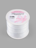 Лента бархатная, 10 мм, 18±1 м, белая №01 - Фото 5