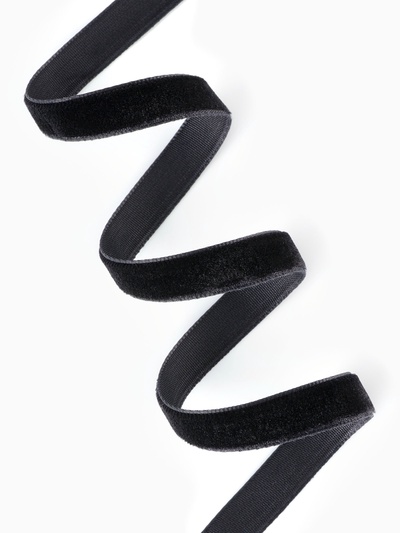 Лента бархатная, 10 мм, 18±1 м, чёрная №03