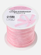Лента бархатная, 10 мм, 18±1 м, розовая №02 - Фото 4