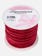 Лента бархатная, 10 мм, 18±1 м, красная №40 - Фото 4