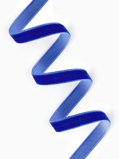 Лента бархатная, 10 мм, 18±1 м, синяя №47